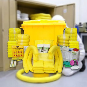 Chemical Spill Kit 660L with Wheelie <b>Bin</b> Extra <b>Large</b> Capacity Mobile Spill Response Kit for Hazardous Chemical Industrial Safety - Product Image 1
