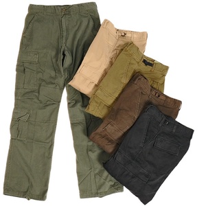 Pantalon cargo pour homme multicolore 100 % coton, taille mi-haute, fermeture boutonnée, écologique, infroissable - Product Image 2