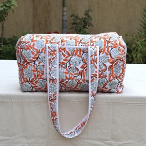 Bolsa de Viaje Estilo Boho Vintage, Personalizada con Diseño Floral, Acolchada, de Algodón de Alta Calidad, Ligera, para Fin de Semana, de Hombro, de Lujo - Product Image 2