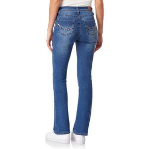 NEW Wholesale Women Flared Canvas <b>Jeans</b> Wide Leg Eco-Friendly Breathable Polyester/Cotton Mid <b>Waist</b> for Women Custom Logo - Product Image 3