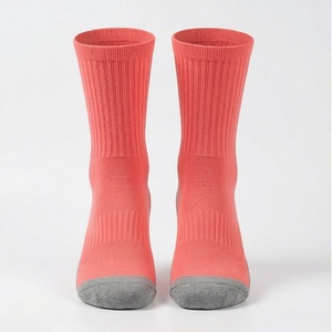 Coral Crew <b>Socks</b> Solid Color Knitted Breathable Spandex Polyester Adult Casual Summer Wear - Product Image 1