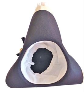 Chapeau de pirate tricorne pour adulte en feutre, casquette triangulaire pour déguisement d'Halloween, reproduction de chapeaux bicorne révolutionnaires - Product Image 3