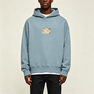 Sweat à capuche graphique vintage en coton épais, coupe oversize, style streetwear Y2K, imprimé avec logo personnalisé, décontracté - Product Image 2