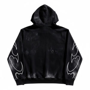 Sudadera con capucha y cremallera completa de forro polar con logo personalizado, estilo Y2K Streetwear, lavado ácido, unisex, oversize, chaqueta gráfica vintage - Product Image 2