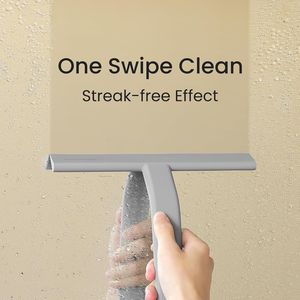 Tergivetro doccia in silicone monopezzo con gancio integrato per appendere facilmente, ideale per finestre, porte e specchi domestici - Product Image 4