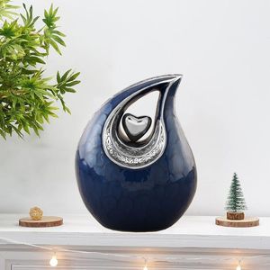 Mid Sized Aluminum Urn for Human Ashes Adult Size - Medium Capacity Metal Cremation Urn-Average Volume <b>Memorial</b> <b>Vase</b> for Funeral - Product Image 5