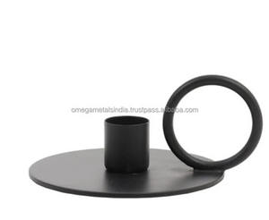 Bougeoir et chandelier décoratifs modernes de luxe en métal noir mat pour Noël et les mariages - Product Image 5