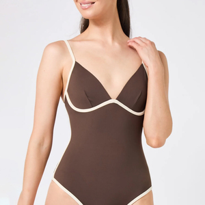 Maillot de bain une pièce push-up élégant pour femme avec armatures, biais contrastant et rembourrage, collection 2026 - Product Image 4