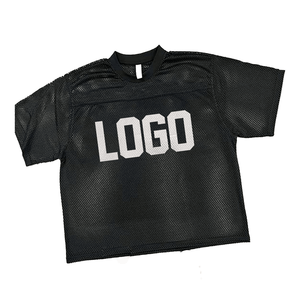 Maillot de football américain pour femme, bleu roi, col en V, manches rayées, haut de sport, uniforme d'équipe de gridiron, chemise en maille respirante - Product Image 4