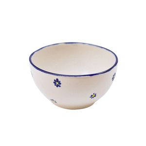 Handmade Ceramic Serving Bowl Round Speckled Glaze Bohemian Style Handpainted Dishes - Product Image 2