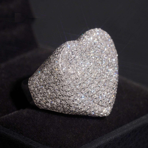 Moissanite Jewellery Mens Iced Out Dome Signet <b>Ring</b> Luxury Hip Hop Pave <b>Statement</b> <b>Ring</b> - Product Image 4