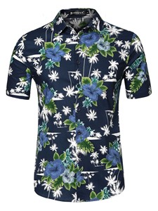 Chemise habillée homme automne à manches courtes en satin doux, motif imprimé de qualité supérieure, respirante, décontractée et formelle, avec logo personnalisé - Product Image 5