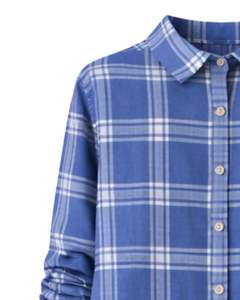 Vestido Camisero Largo a Cuadros Azules Personalizado para Mujer, Vestido Midi Casual a Cuadros con Botones, Manga Larga, Venta al Por Mayor Personalizada - Product Image 4