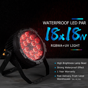 Professional IP65 Waterproof 18x18W RGBWA+UV 6-in-1 <b>LED</b> Par <b>Light</b> Outdoor Stage Wash Lighting for Building Concert Church - Product Image 2