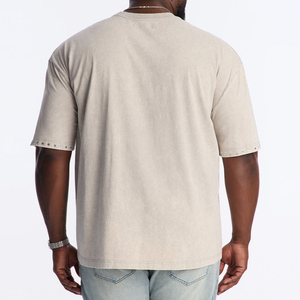 Camiseta Personalizada para Hombre con Pedrería, Manga Corta, Estilo Vintage Lavado, Alta Calidad, 100% Algodón, Talla Grande - Product Image 6