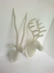 Casting Aluminum Wall Mount <b>Stag</b> & Deer <b>Head</b> Pair Figurines for Home Decoration - Product Image 4