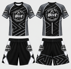 Maillot de compression pour homme, imprimé intégral personnalisé, manches courtes, pour entraînement de grappling, BJJ, MMA, kickboxing, équipement de gym, Rash Guard - Product Image 2