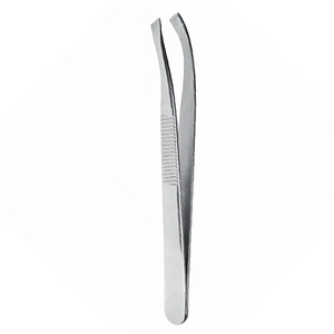 Pince à épiler professionnelle en acier inoxydable à pointe inclinée pour sourcils, outil de beauté durable pour la coupe des sourcils, vente en gros OEM - Product Image 4