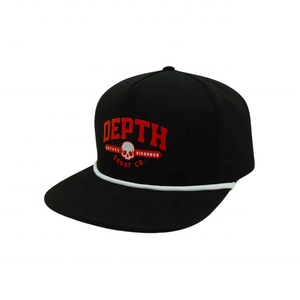 หมวกแก๊ปแบบ snapback ปีกแบน 5 ชิ้น ปักโลโก้ตามสั่ง ODM OEM  ผ้าฝ้าย 100%  ปรับแต่งสีได้ พิมพ์ลายยางนูน - Product Image 1
