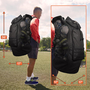 Sac à dos de sport en maille, polyester écologique, plusieurs compartiments, design portable avec cordon de serrage, équipement de football - Product Image 5