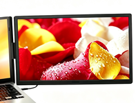 Écran portable double ultra-fin P5 15,6 pouces 1080p IPS avec haut-parleurs intégrés, Plug-and-Play pour le travail de bureau