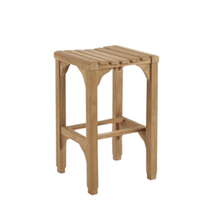 Taburete de bar sin respaldo en oferta, hecho de madera de teca con un estilo moderno y sencillo, apto para uso en exteriores, resistente a la putrefacción. - Product Image 3
