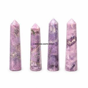 Cristal de Lepidolite Violette Forme Irrégulière Polie Décoration Maison Mascotte Halloween Collection Feng Shui - Product Image 3