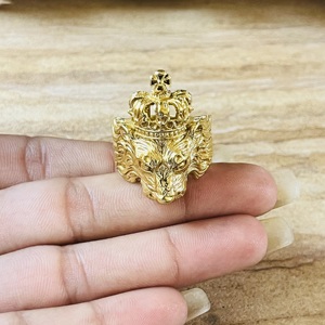 Latest Classic Trendy Lion <b>Rings</b> Gothic Brass <b>Ring</b> Men 18k Gold Plated <b>Chunky</b> Crown Animal Band Statement <b>Ring</b> Wholesale/OEM/ODM - Product Image 2