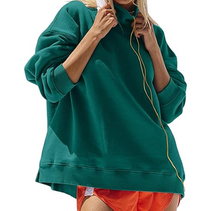 Pull grec d'hiver à col roulé, coupe classique, unisexe, doublure polaire, 100% coton, anti-plis, séchage rapide, respirant, devant - Product Image 2