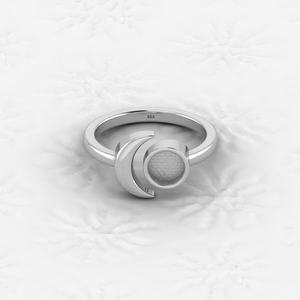 Bague vierge de 6 mm en argent sterling 925 véritable de haute qualité, avec monture en forme de croissant de lune, pour la création de bijoux DIY (cendres, résine, lait maternel) - Product Image 1