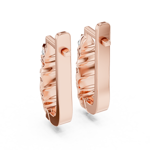 UNIQUE LAB GROWN ROUND DIAMOND EARRINGS WITH <b>CLIP</b> ON IN 18KT ROSE GOLD FOR DAILY USE PARTY WEAR GIFTING FOR WOMEN - Product Image 3