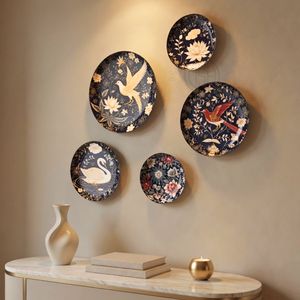 Juego de 5 Placas Decorativas de Metal para Pared con Diseño de Aves, Decoración para el Hogar, Arte de Pared para Colgar en la Sala de Estar, Dormitorio y Oficina - Product Image 1