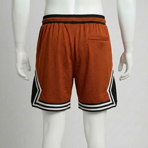 Classic <b>Men</b> Rust <b>Orange</b> Mesh Basketball <b>Shorts</b> Elastic Drawstring Waist Breathable Athletic Training Streetwear Summer Sports - Product Image 2