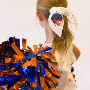 <b>Balloon</b> Embroidered Scarf Scrunchie Beaded Hair Tie Decorative Pearl Bow Girls Fashion Hair Accessory for Gifting Wholesale - Product Image 3