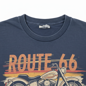 เสื้อยืดคอตตอนพิมพ์ลายมอเตอร์ไซค์ Wholesale Route Freedom Ride สำหรับผู้ชาย แขนสั้น คอกลม ทรงปกติ สวมใส่สบาย - Product Image 2