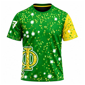 เสื้อยืดแขนสั้นสีเขียวสำหรับผู้ชาย Chi Eta Phi พิมพ์ลายแบบ Sublimation ทรงปกติ สวมใส่สบาย คอกลม ผ้าถักโพลีเอสเตอร์ - Product Image 5