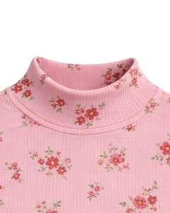 Débardeur court côtelé personnalisé à col montant sans manches avec petit imprimé floral pour femme, coupe ajustée, extensible, décontracté, tendance été - Product Image 4