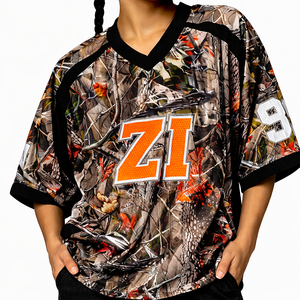 Jersey de Fútbol Americano Unisex con Malla de Camuflaje Woodland, Estilo Urbano Oversize, Transpirable, para Equipos Deportivos, Suministro al por Mayor OEM - Product Image 4