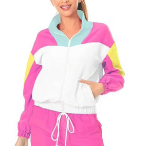 Conjunto Deportivo de Mujer con Bloques de Color, Manga Larga, Tejido de Poliéster, Corte Holgado, Largo hasta el Tobillo, con Bolsillos y Cuello Vuelto - Product Image 3