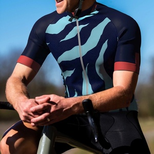 Jerseys de ciclismo unisex, transpirables, de secado rápido, de cuatro vías, elásticos, manga corta, cremallera completa, ropa de bicicleta sublimada con bolsillos - Product Image 6