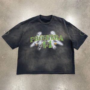 T-shirt Homme Coupe Boxy Cropped Épais et Oversize, Col Montant Uni - Product Image 6