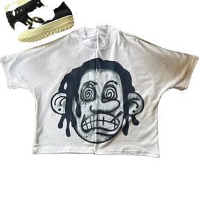 เสื้อครอปโอเวอร์ไซส์ผ้าฝ้าย250 100% น้ำหนักเบาเสื้อครอปโอเวอร์ไซส์ทำจากผ้าฝ้ายทำให้ฟิตเนสพิมพ์ลาย - Product Image 6