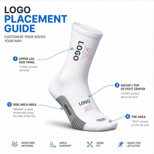 Wholesale Private Label Crew <b>Athletic</b> Socks Arch <b>Support</b> Elastic Cuff Non-Slip Knitted Sport Socks Custom Design - Product Image 5