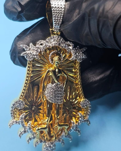 Moissanite Santa Muerte 925 Sterling Silver Gold Plated Luxury Hip Hop <b>Iced</b> Custom VVS Moissanite Men's Pendant GCI IDGL - Product Image 1