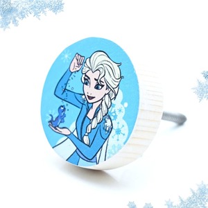 Wholesale Decorative <b>Pine</b> Wood Durable Kids Drawer Knobs Cabinet Dresser Pulls Elsa Magic Round Shape Cupboard Knobs - Product Image 6