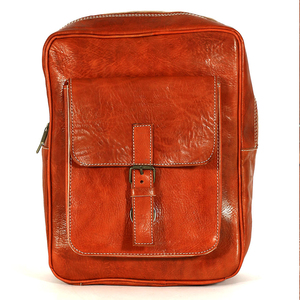 Biyadina Premium Sac à dos pour homme en cuir rouge véritable fait à la main Fermeture à glissière classique Élégance intemporelle Style tendance - Product Image 1