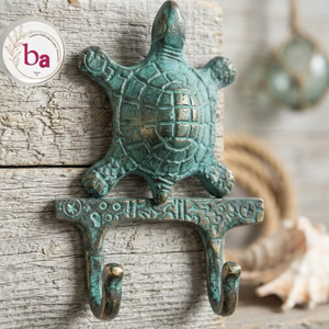 Crochet mural rustique en forme de tortue, en fonte et alliage de zinc, design animal, fait main, crochet simple, écologique, multifonctionnel, vintage, décoratif - Product Image 1