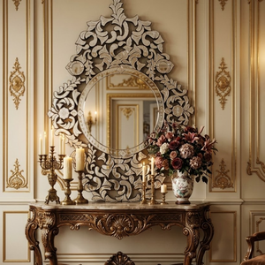 Espejo de Pared Decorativo Veneciano Ornamentado |   Espejo Decorativo de Estilo Barroco Vintage de Lujo |   Espejo de Estilo Antiguo |   Decoración Moderna para el Hogar - Product Image 3