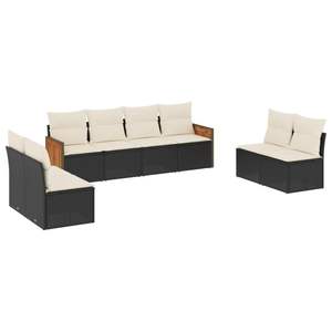 Conjunto de Sofás Grandes para Jardín en Ratán PE Negro con Acero con Recubrimiento en Polvo, Muebles de Exterior Premium - Product Image 2