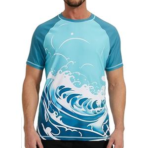 factory wholesale custom logo print light weight cotton blend t <b>shirt</b> <b>for</b> <b>men</b> <b>beach</b> out fit - Product Image 1